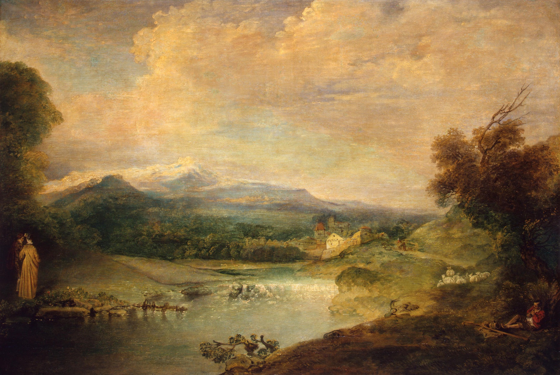 А.Ватто.Пейзаж с водопадом.1713-1715