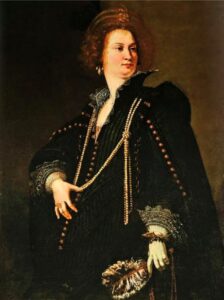 А.Джентилески.Портрет дамы c веером. около 1620-1625
