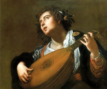 Женщина, играющая на лютне.1628-1629